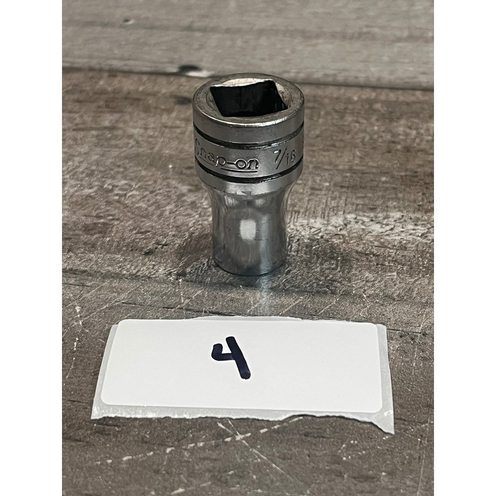 Snap-on 7/16 12-Point Shallow Socket 1/2 Drive SWH 141 USA Vintage Chrome